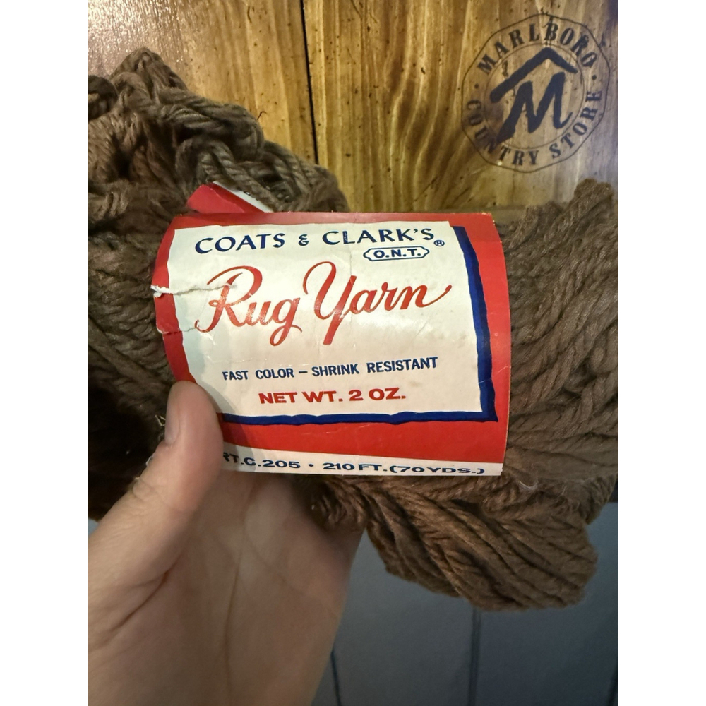 VTG New Coats & Clark's Rug Yarn Lot of 2, 131 Fudge Color Made In USA - Picture 2 of 5